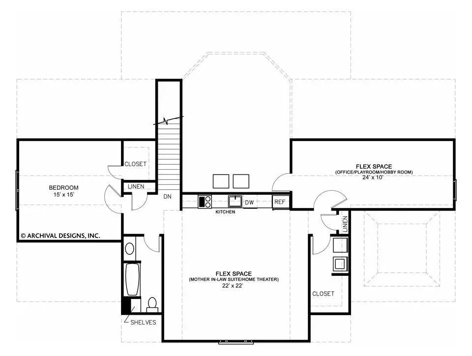 Roslyn House Plan - Archival Designs House Plans, floor plan