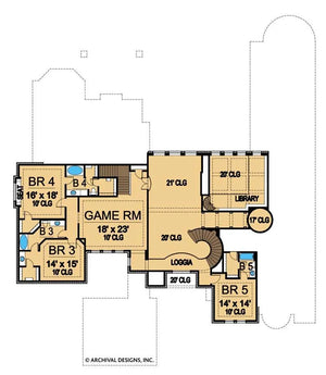 royal birkdale house plan - archival designs house plans, floor plan
