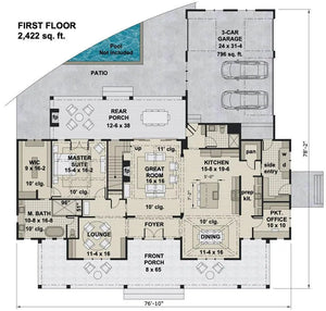 ruth ann house plan - archival designs house plans, floor plan