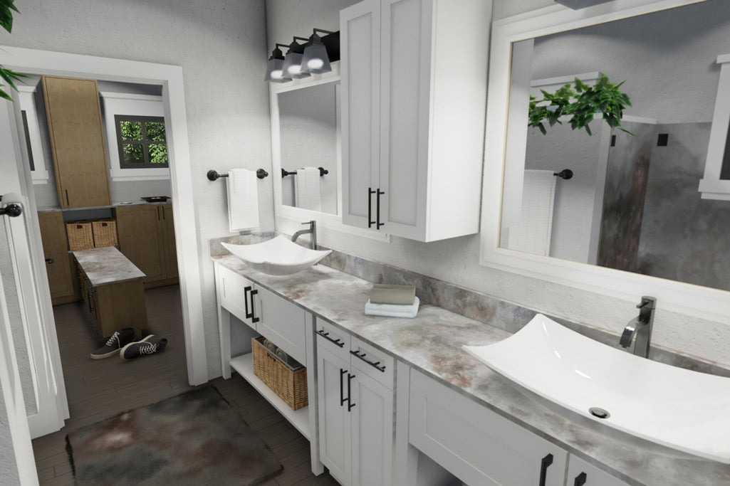 San Gabriel Cabin House Plan - Master Bathroom