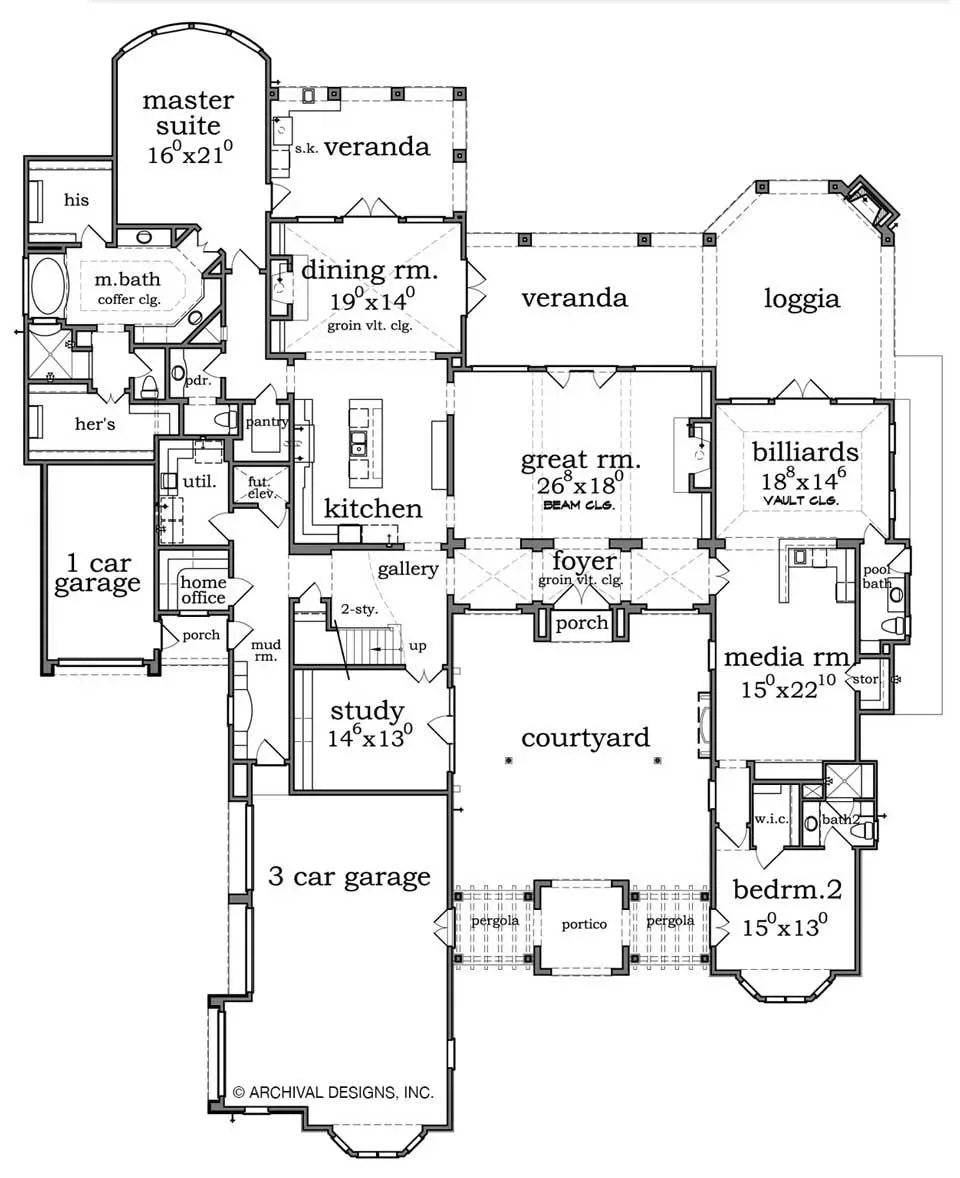 Savenay House Plan - Archival Designs House Plans, floor plan