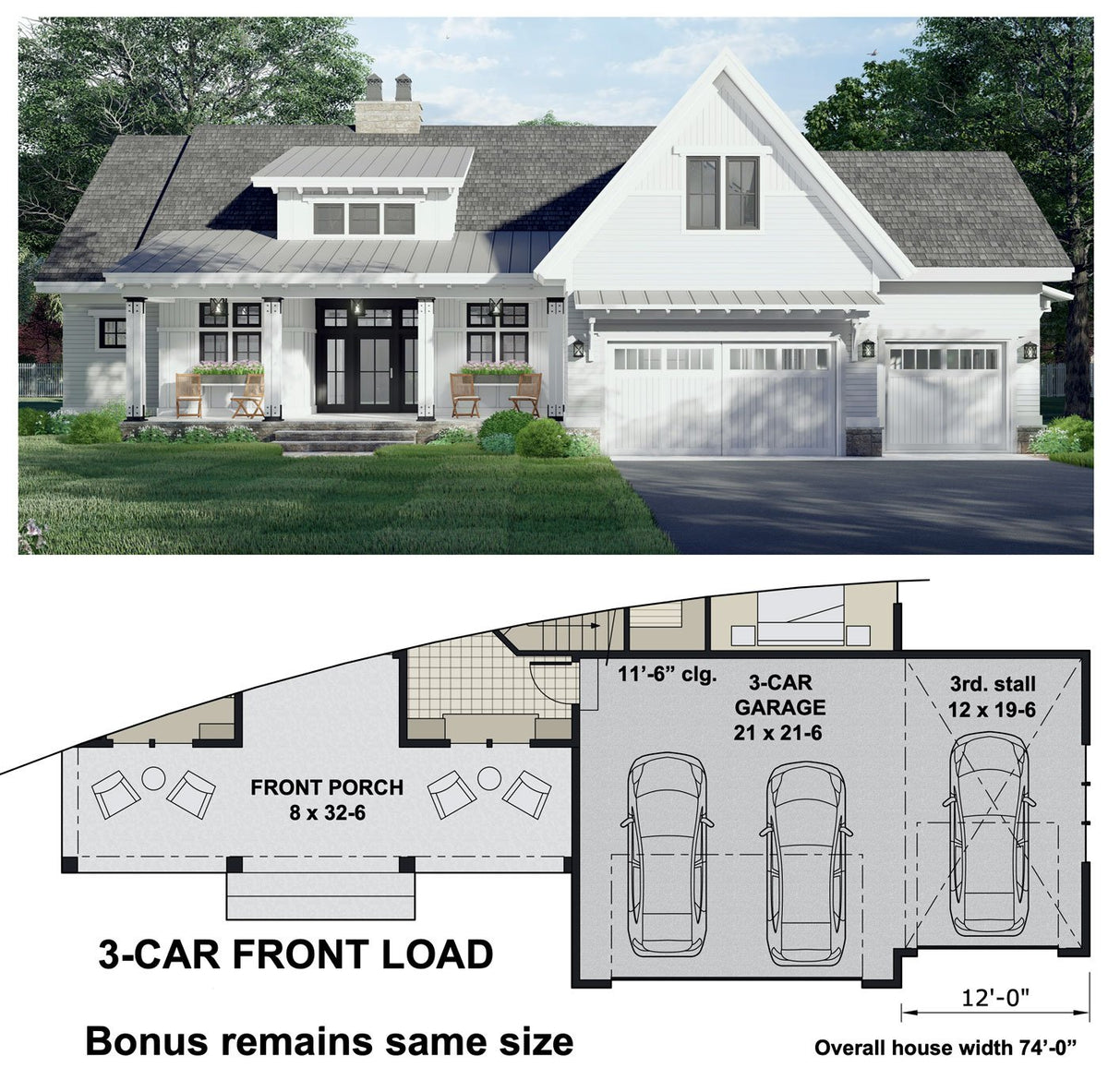 Shadow Brook House Plan-Car Front load