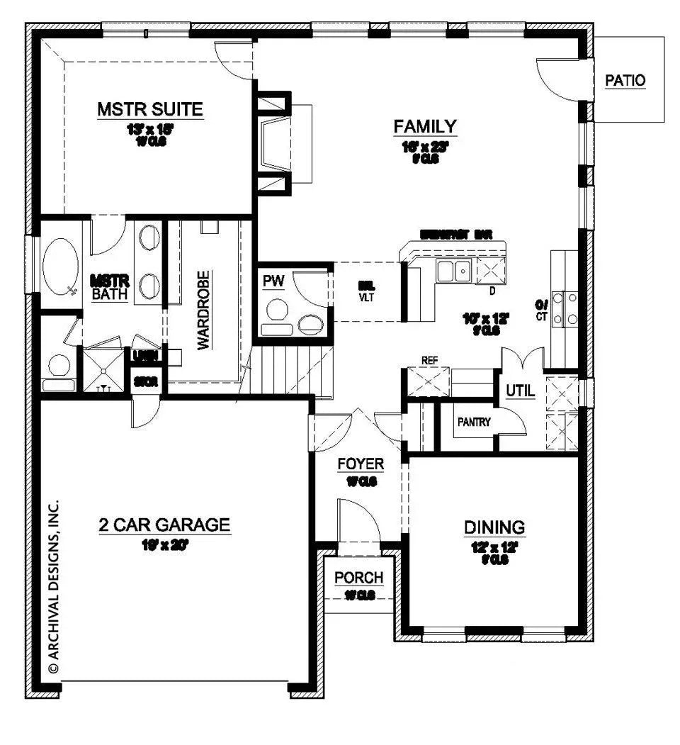 Shoals House Plan - Archival Designs House Plans, floor plan