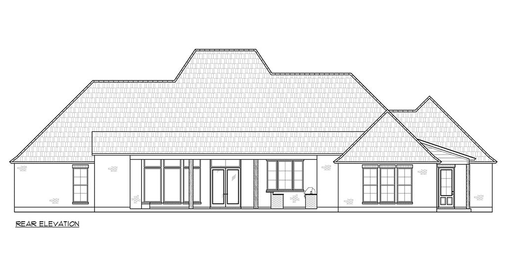 Southern Ridge House Plan - Elevation Rear