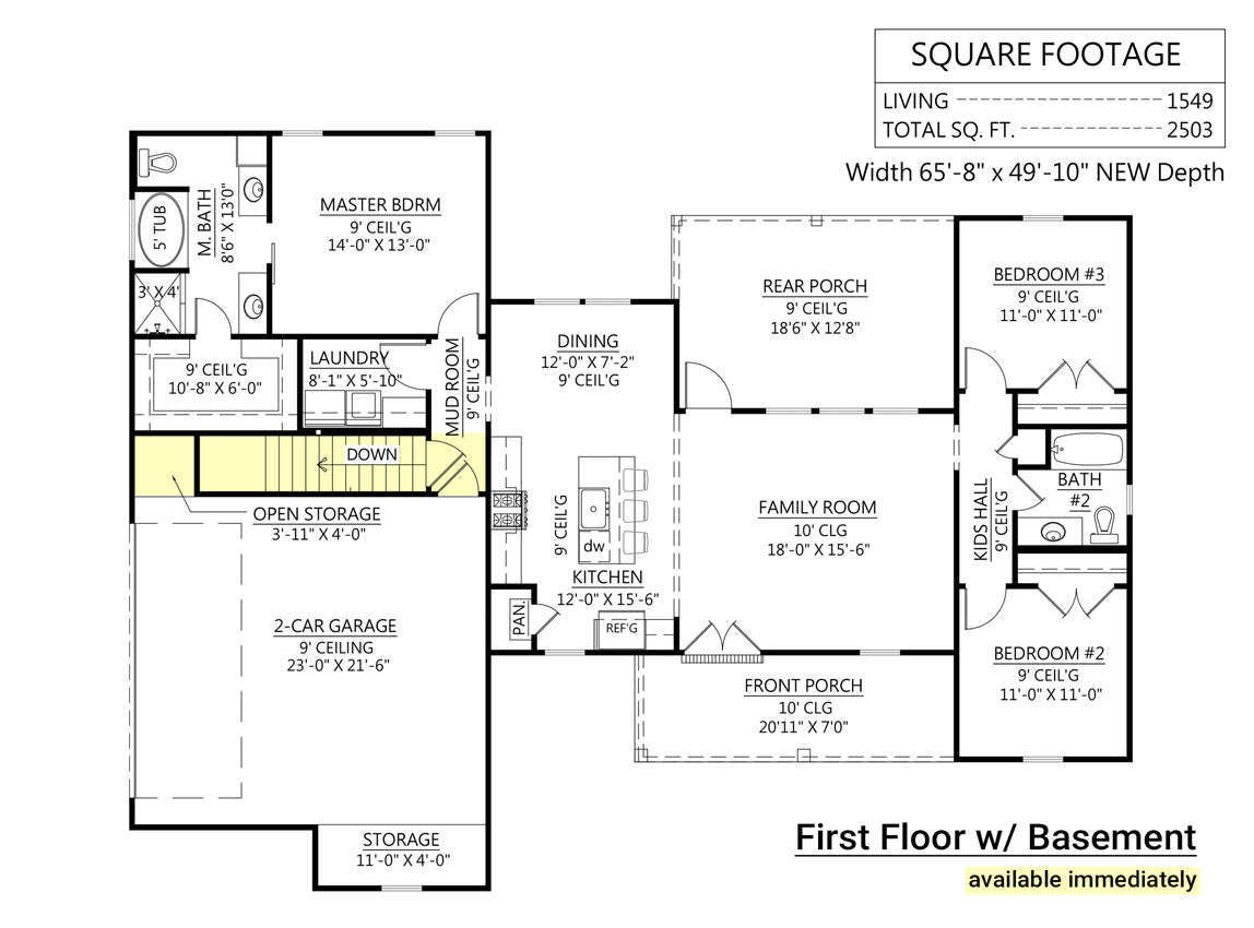 Spruce Pine Floor Plan First Floor Basement