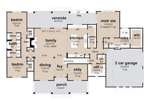 stirling bridge house plan - archival designs house plans, floor plan