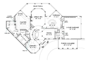 stone pond house plan - archival designs house plans, floor plan