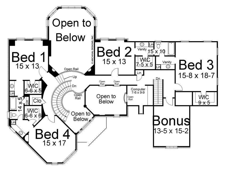 Stone Ridge House Plan - Archival Designs House Plans, floor plan