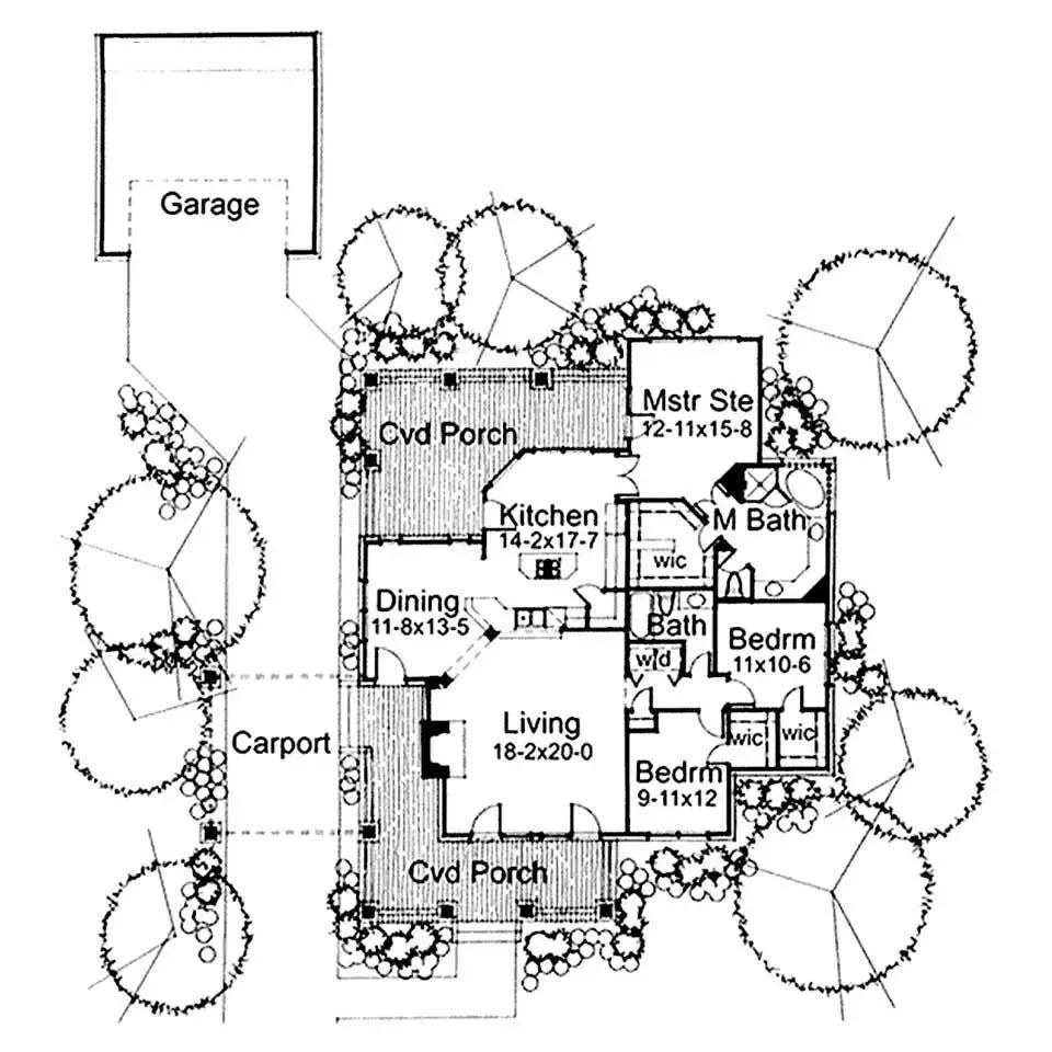The Wharton House Plan - Archival Designs House Plans, floor plan