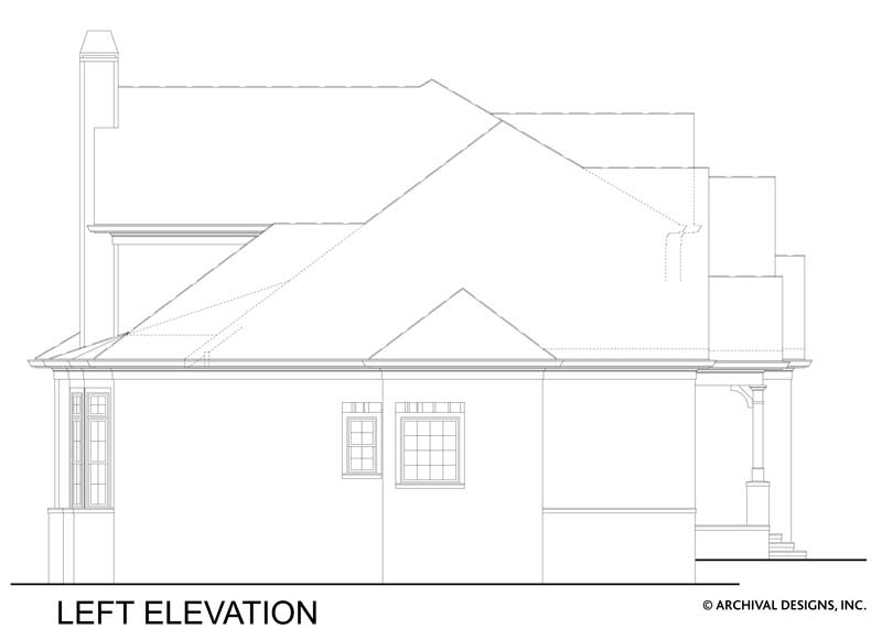 Tillman Falls House Plan - Left Elevation