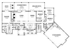 tres le fleur house plan - archival designs house plans, floor plan