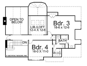 trumbauer house plan - archival designs house plans, floor plan
