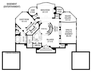 villa capri house plan - archival designs house plans, floor plan