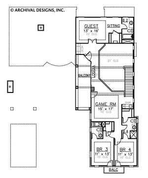 villa palladian house plan - archival designs house plans, floor plan