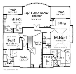 villa rivero house plan - archival designs house plans, floor plan