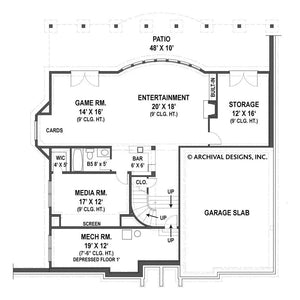 villa royale house plan - archival designs house plans, floor plan