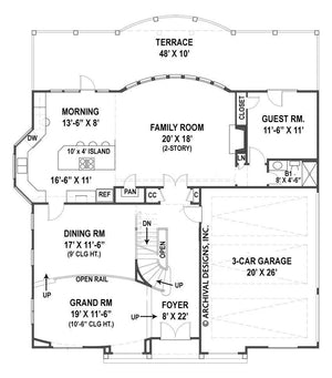 villa royale house plan - archival designs house plans, floor plan