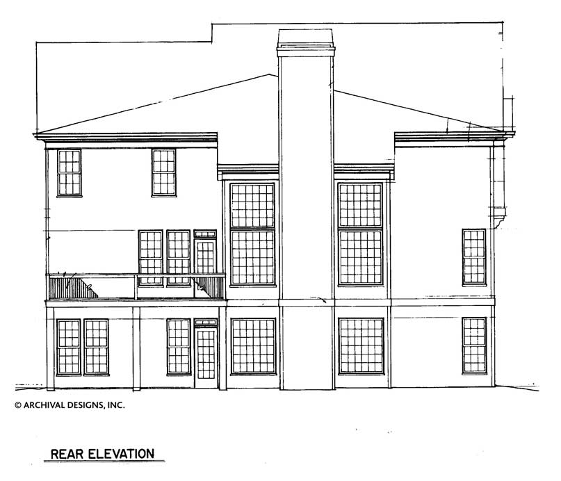 Wesley House Plan - Elevation Rear