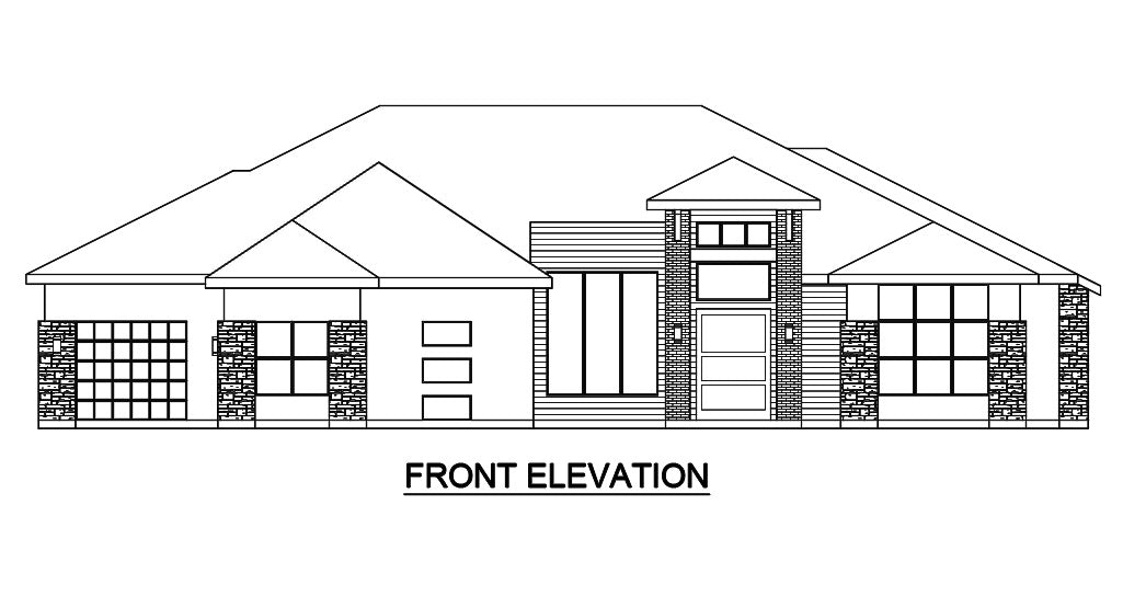 Woodland House Plan - Elevation Front