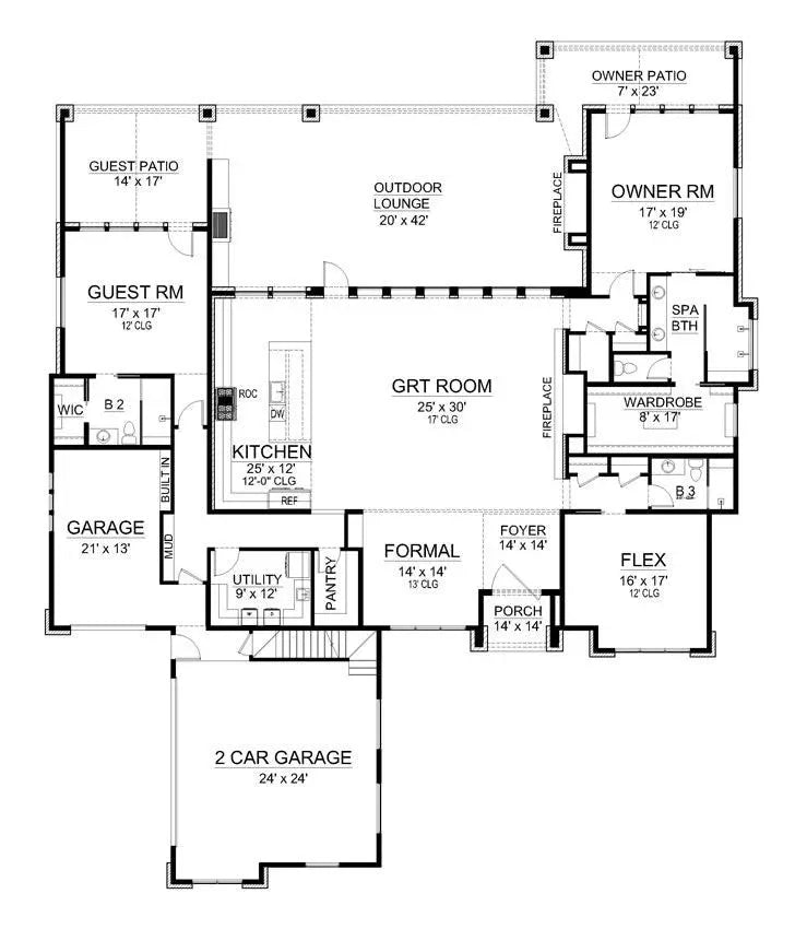 Woodland House Plan - Archival Designs House Plans, floor plan