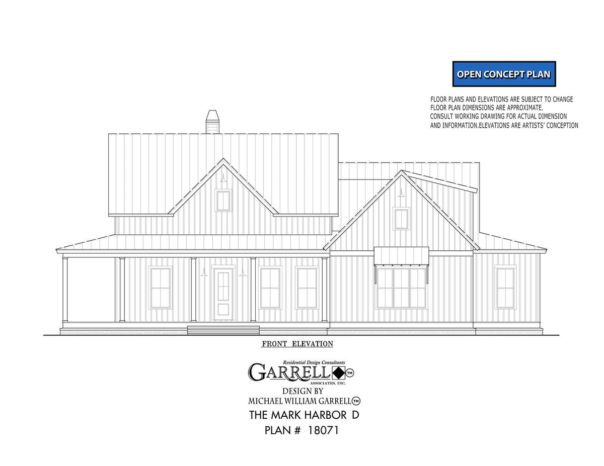 Mark Harbor D House Plan - Elevation Front 