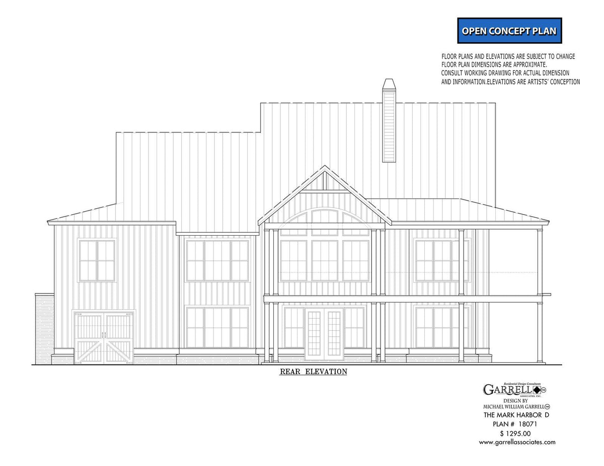 Mark Harbor D House Plan - Elevation Rear