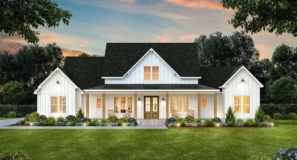Modern Farmhouse Plans with Dual Master Suites