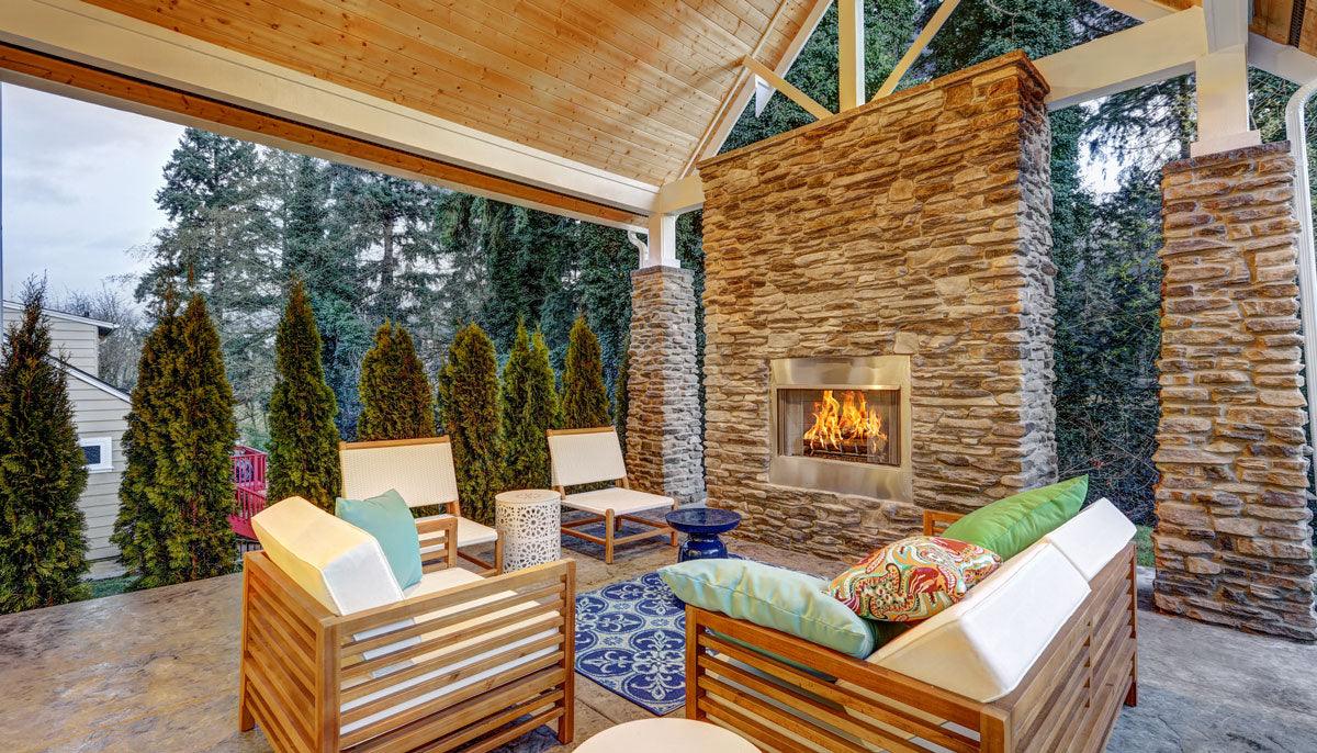 Outdoor Fireplace - Archival Designs House Plans