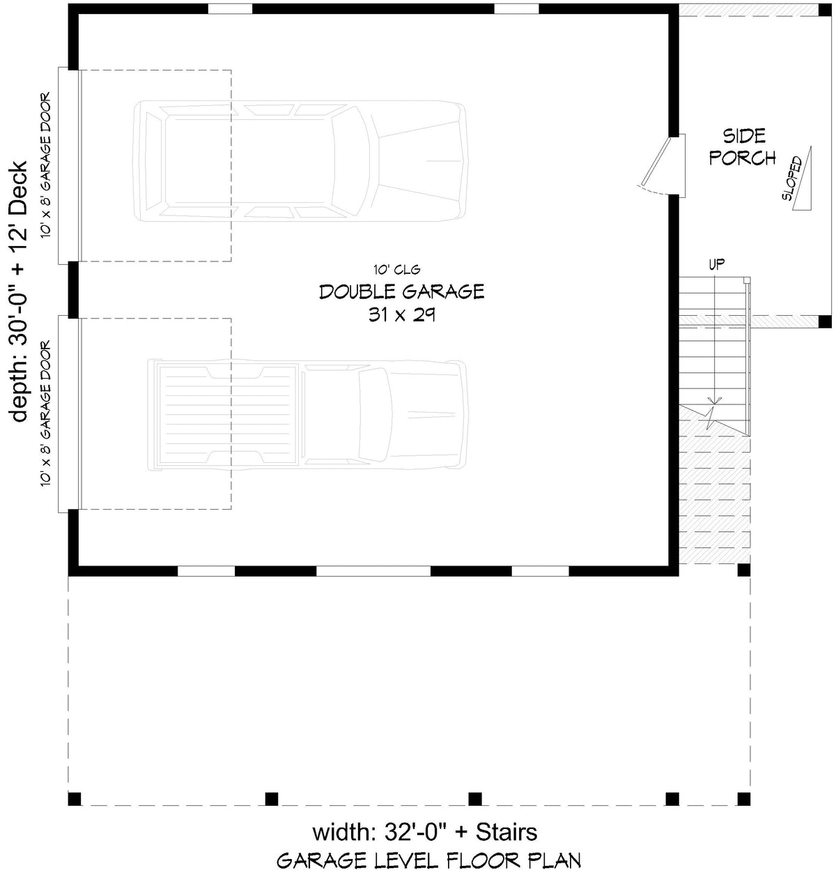 L7915-A Contemporary Mountain ADU House Garage Floor Plan, 1 Bedroom, 1 Bathroom | Innsbrook Overlook ADU