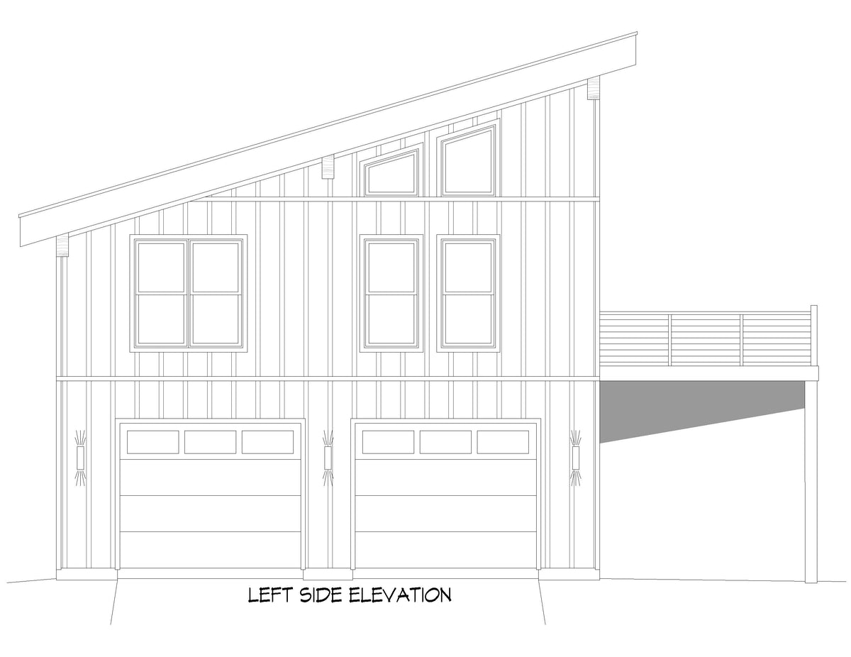 L7915-A Contemporary Mountain ADU House, 1 Bedroom, 1 Bathroom | Innsbrook Overlook ADU Left Elevation