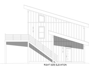 L7915-A Contemporary Mountain ADU House, 1 Bedroom, 1 Bathroom | Innsbrook Overlook ADU Right Elevation