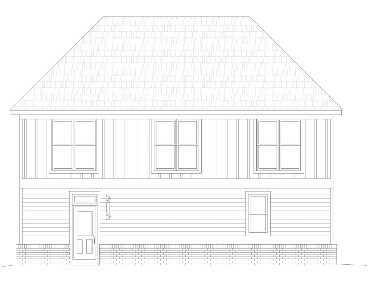 L7917-A Contemporary ADU House, 1 Bedrooms, 1 Bathroom | Nashville 2.0 ADU Left Elevation