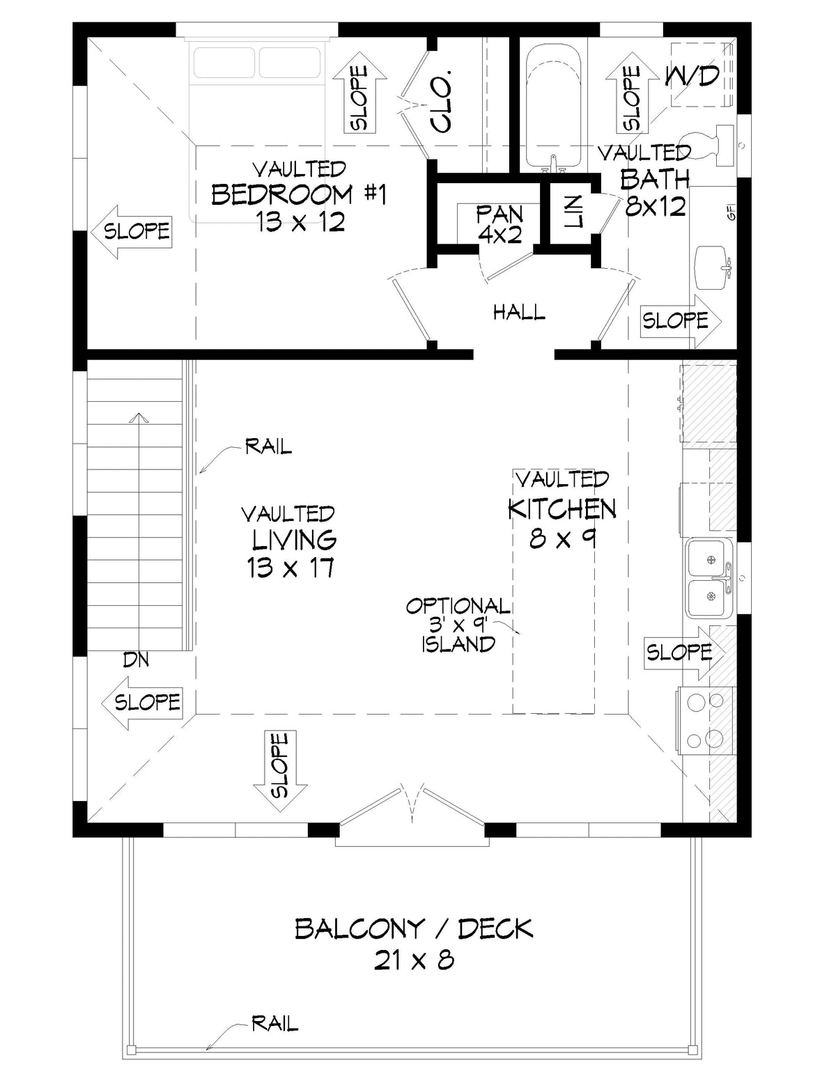 L7340-A Nashville 2.5 A.D.U House First Floor Plan 1 Bed 1 Bath