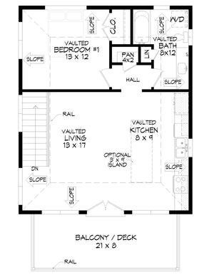 L7340-A Nashville 2.5 A.D.U House First Floor Plan 1 Bed 1 Bath