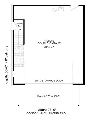 L7305-A Nashville A.D.U. House Garage Floor Plan