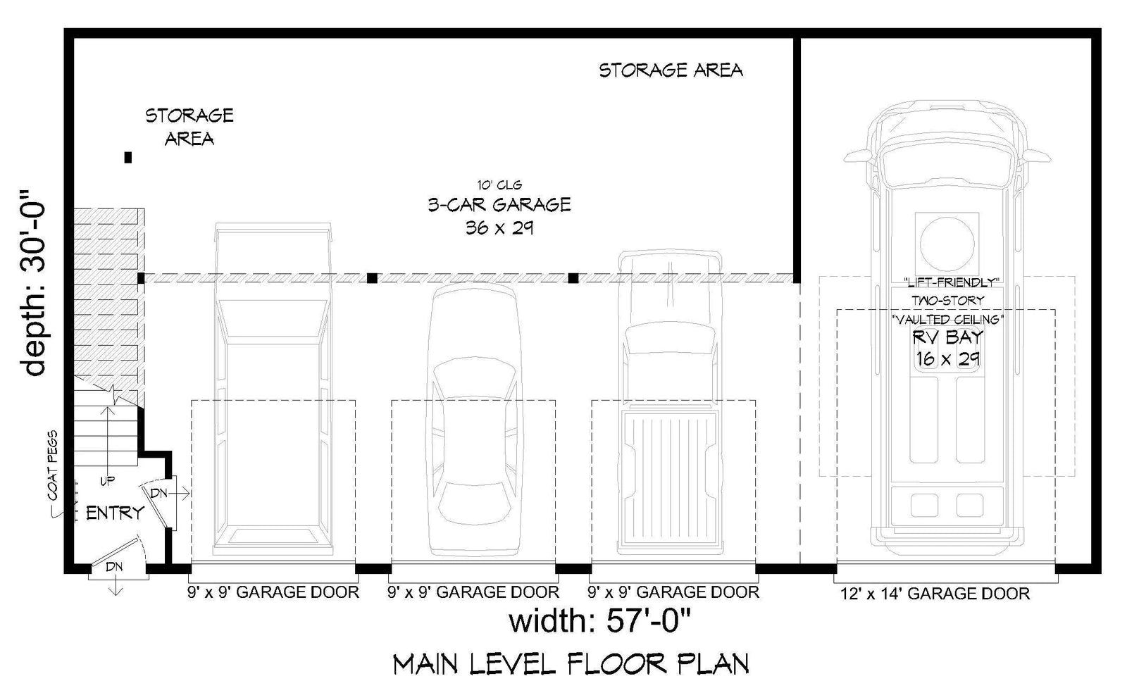 Old Church RV Garage Plan - Archival Designs House Plans