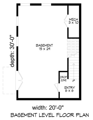L7339-A Keystone House Plan Basement Floor Plan 2 Beds 2.5 Baths