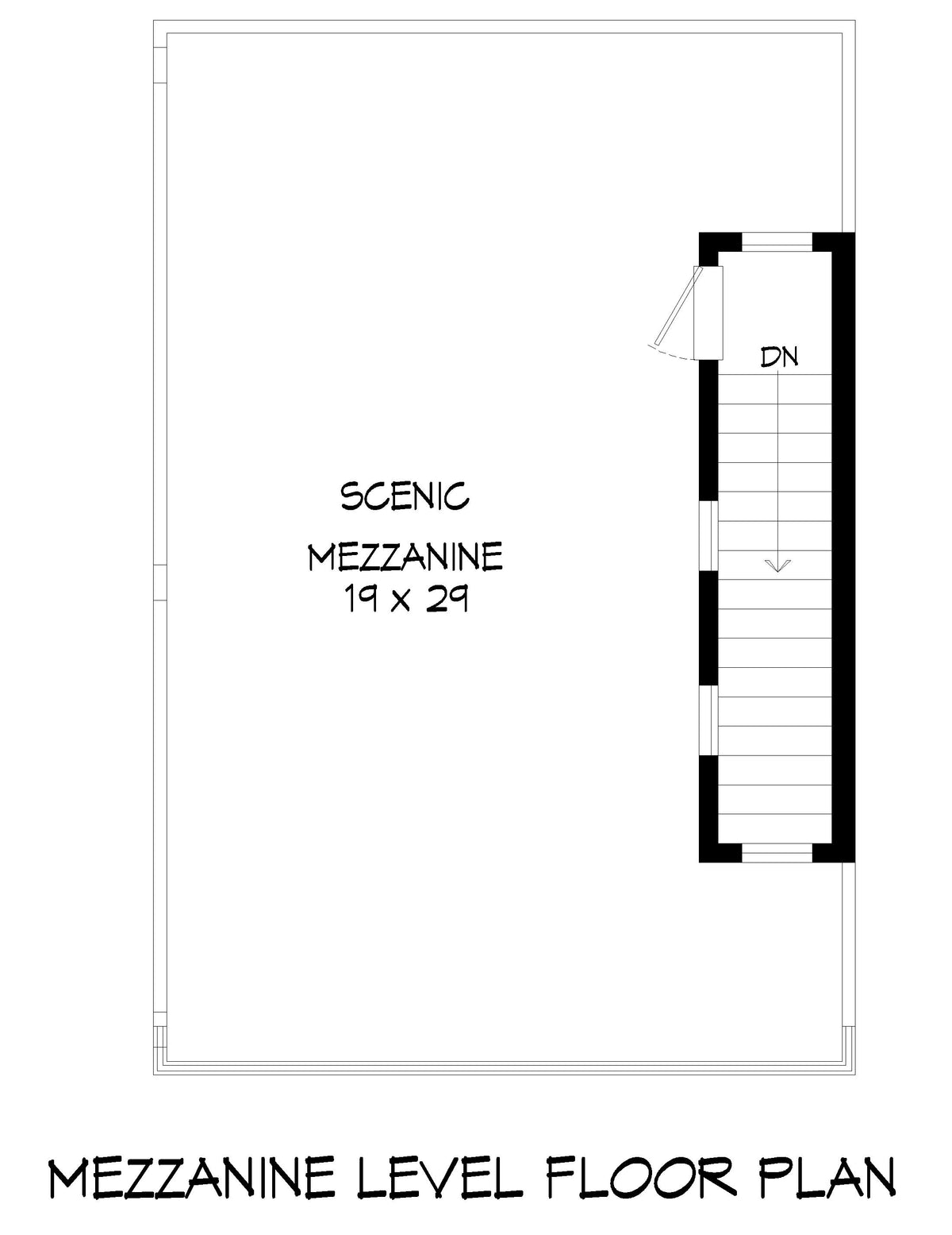 L7339-A Keystone House Plan Mezzanine Floor Plan 2 Beds 2.5 Baths