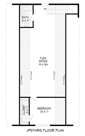 L7304-A Cold Springs Garage Second Floor Plan 1 Bed 1.5 Baths