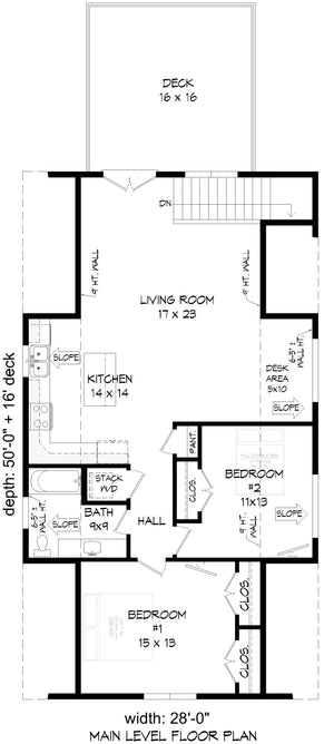L7921-A Barndominium House First Floor Plan, 2 Bedrooms, 1 Bathroom | Peach Orchard RV Barndo 3 