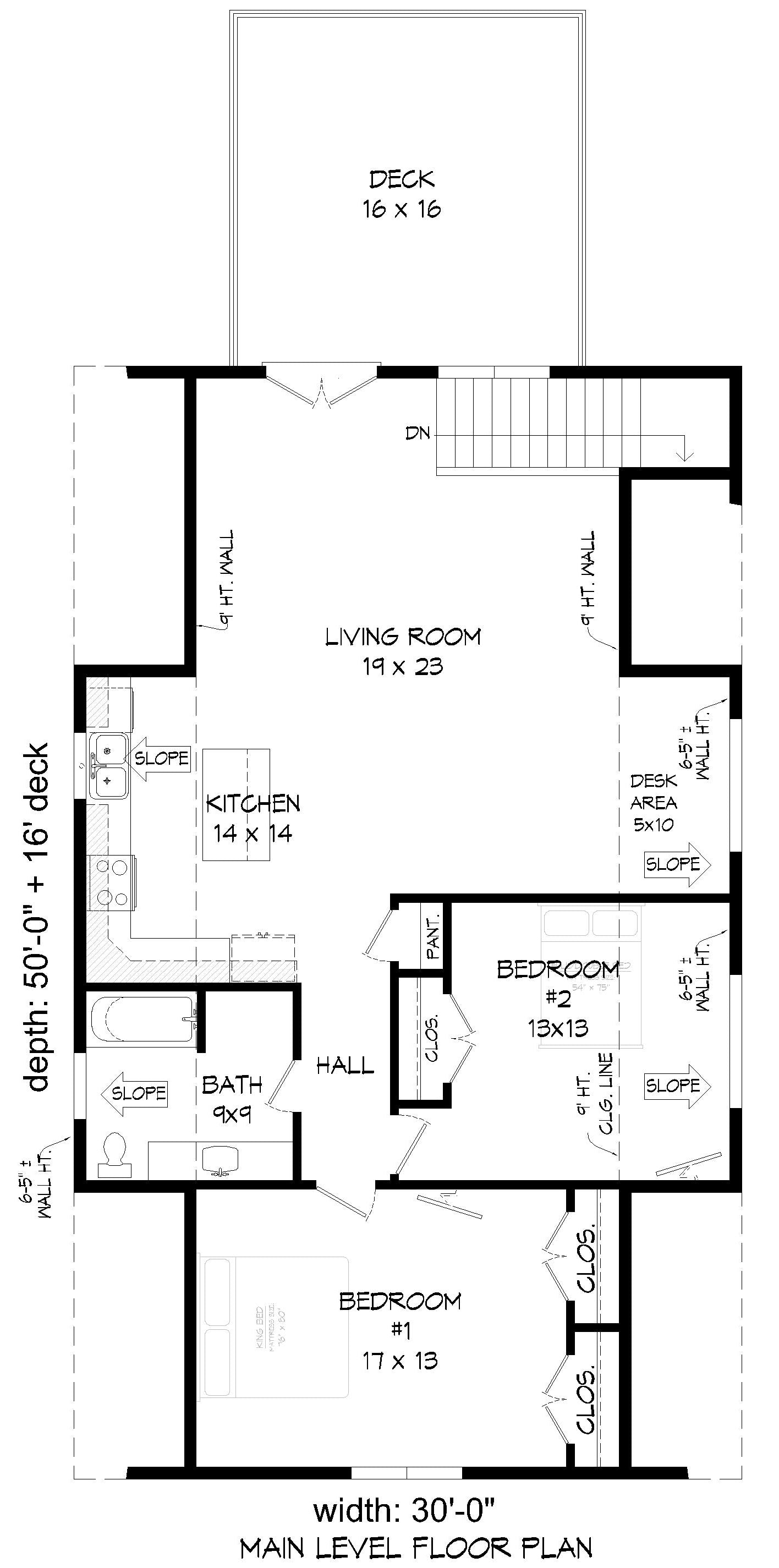 L7984-A Barndominium House Second Floor Plan, 2 Bedrooms, 1 Bathroom | Peach Orchard RV Barndo 4 