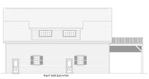 L7984-A Barndominium House, 2 Bedrooms, 1 Bathroom | Peach Orchard RV Barndo 4 Right Elevation
