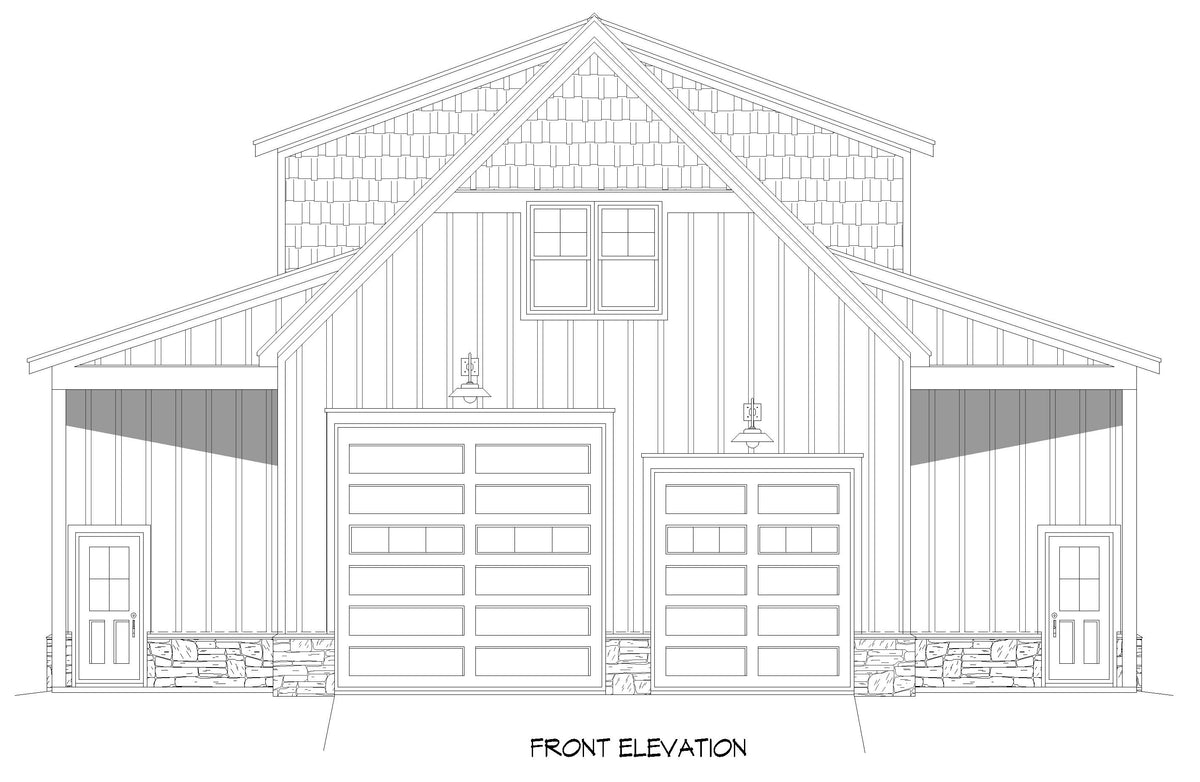 L8251-A Carriage House, 2 Bedrooms, 2 Bathrooms | Wolf Creek House Plan Front Elevation