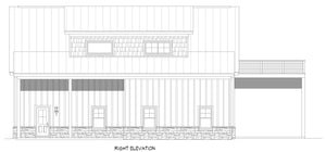 L8251-A Carriage House, 2 Bedrooms, 2 Bathrooms | Wolf Creek House Plan Right Elevation