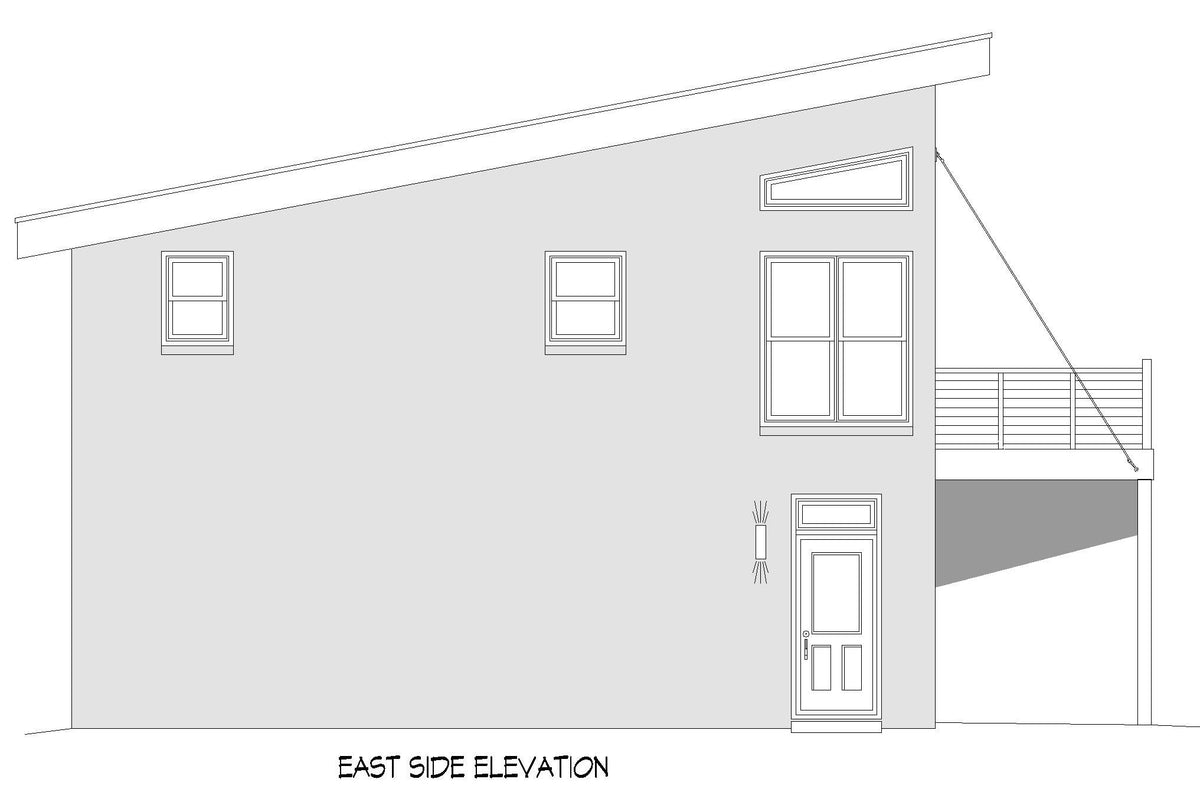 L7983-A Contemporary House, 2 Bedrooms, 2 Bathrooms | Wellsville Overlook East Elevation