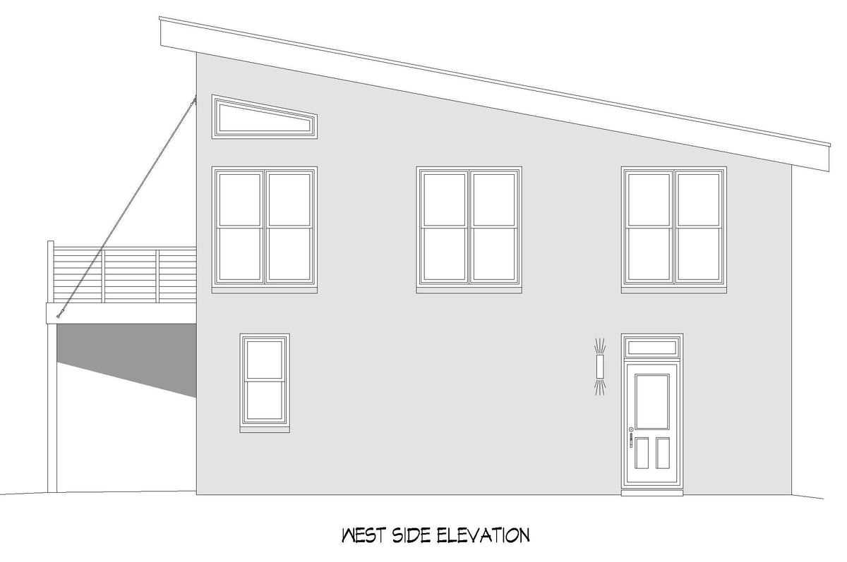 L7983-A Contemporary House, 2 Bedrooms, 2 Bathrooms | Wellsville Overlook West Elevation
