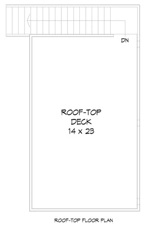 L7334-A Belmont Garage House Roof-Top Deck Floor Plan