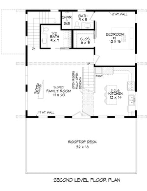 L7301-A Eagle Point House Second Floor Plan 2 Beds 2.5 Baths