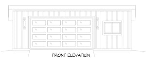 L7872-A Garage House Plan with Bathroom Front Elevation | Moores Mill Garage 