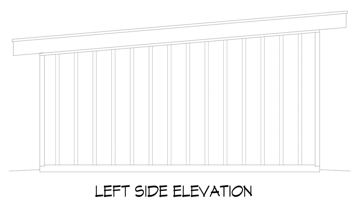 L7872-A Garage House Plan with Bathroom Left Elevation| Moores Mill Garage 